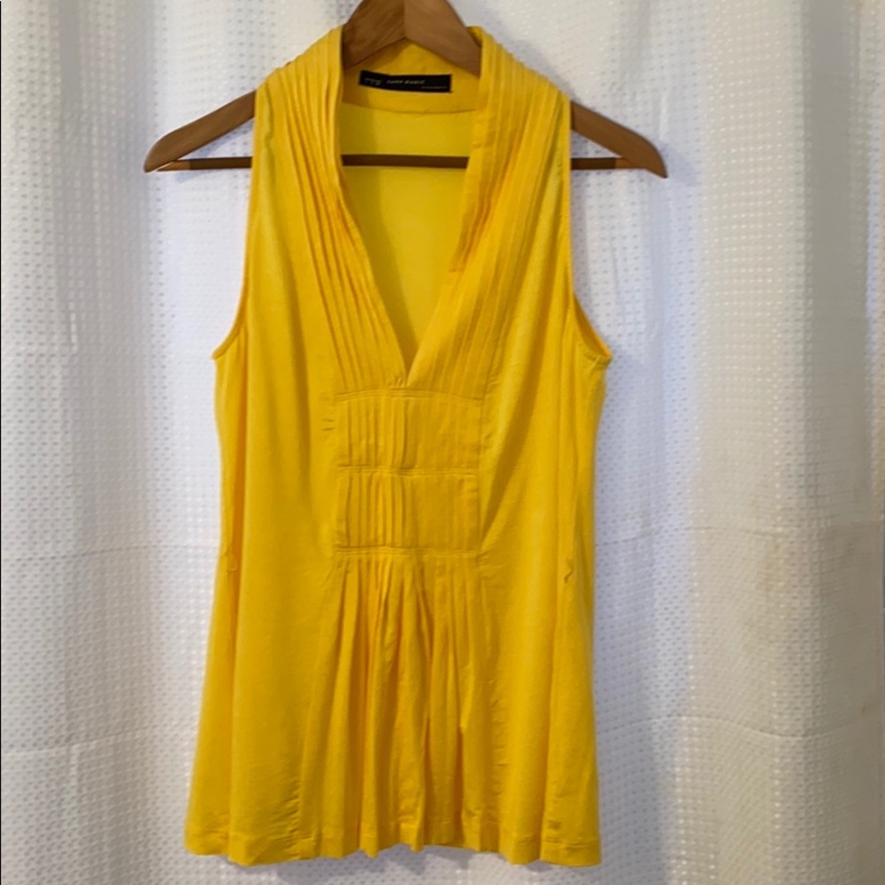 Zara Yellow V-neck Top